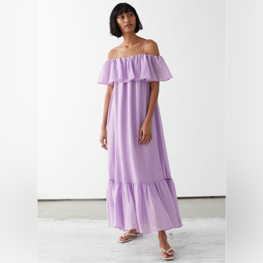 & Other Stories Frill Lavender Maxi Dress - Size: 4 - Like New!